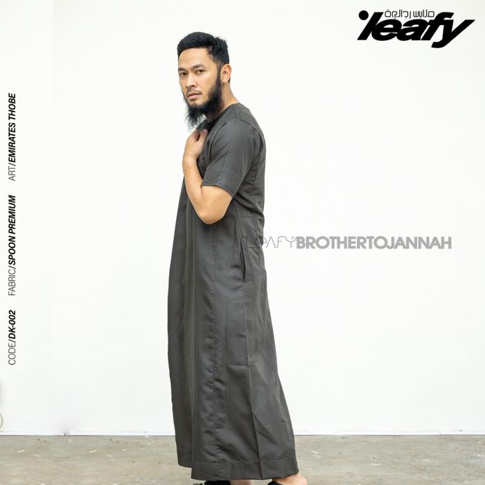 Jubah Gamis Leafy DK-002 / Emirates Tobe / Gamis Pria Lengan Pendek / bahan halus lembut / Jubah Pri