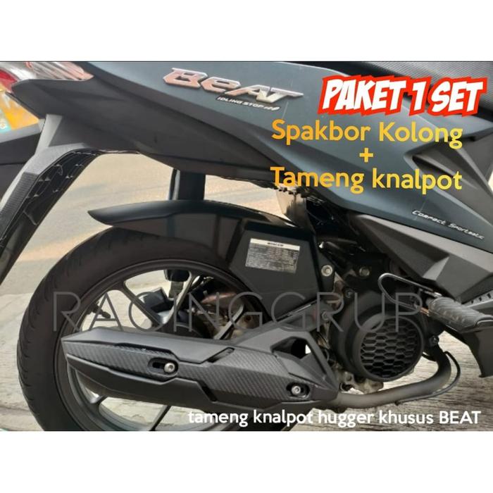 1 SET TAMENG KNALPOT + HUGGER SPAKBOR KOLONG BEAT NEW 2020 - 2023 HUGER AIRBLADE BEAT FI ESP 2022 H