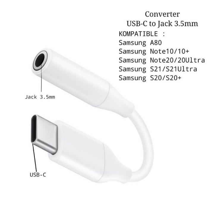 Sambungan Jack Audio Headset Konverter Hf Audio To Type C