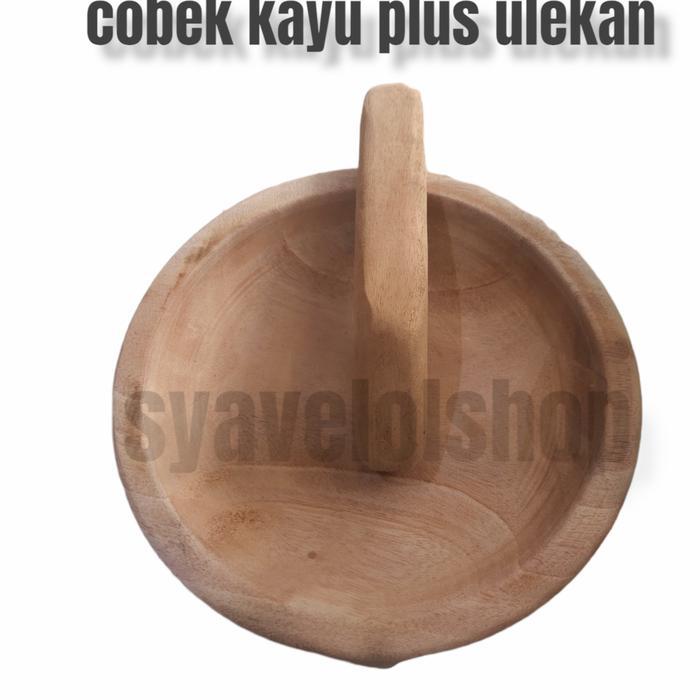 cobek coet alat tumbuk obat kayu plus ulekan