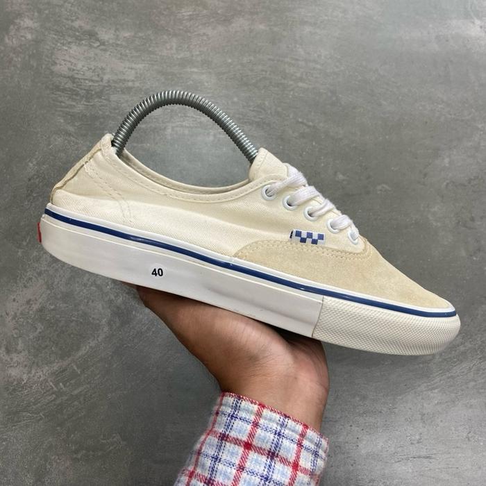 [Size 40.5] Vans Authentic Pro Skateboarding ‘Checkerboard - Off White’ VN0A5FC8OFW Second Original 