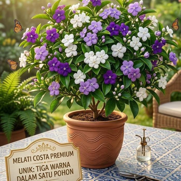 Melati Costa Premium Unik Tiga Warna Dalam Satu Pohon Bunga Cantik untuk Dekorasi Rumah - Tanaman Bu