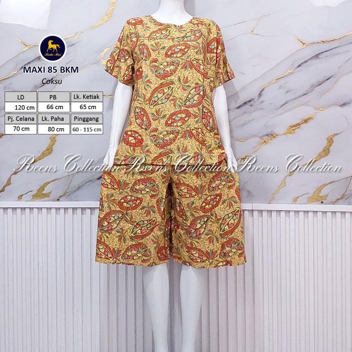 Batik Kuda Mas Setelan Maxi 85 | Piyama Kulot Lengan Pendek LD 120 cm