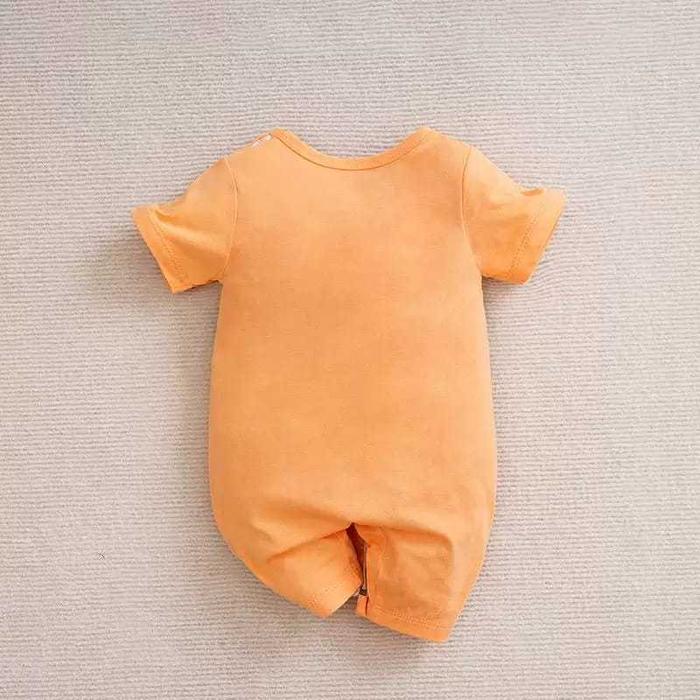 Jumper Bayi Unisex Premium Motif Musang Oren Lucu Lengan Pendek Usia 0-18 Bulan