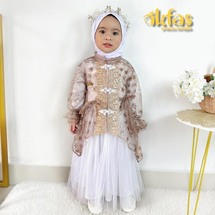 AKFAS -  Setelan Gamis Anak dan Outer Brokat Gamis Brokat Lebaran Gamis anak Brokat Kode 66