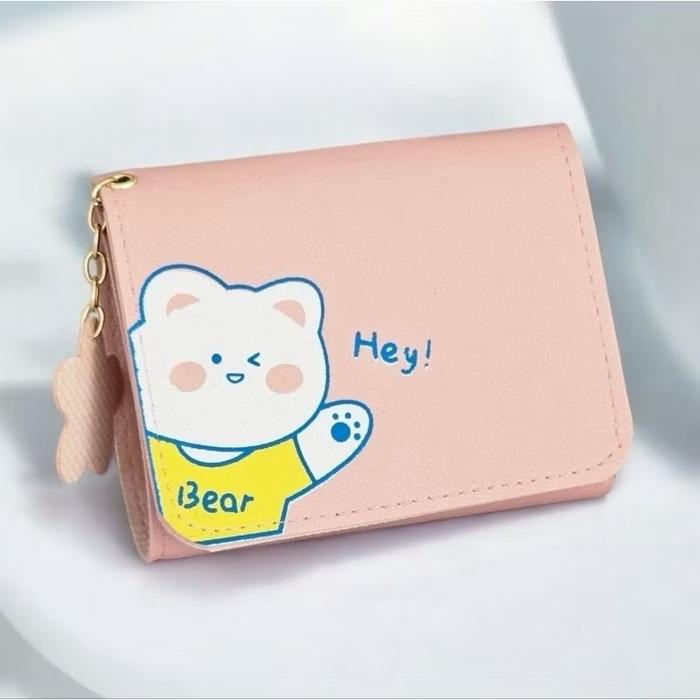 Hey Bear Dompet Lipat Wanita Lucu – Dompet Cewek Mini Murah Kecil Imut Karakter Kartun Kekinian