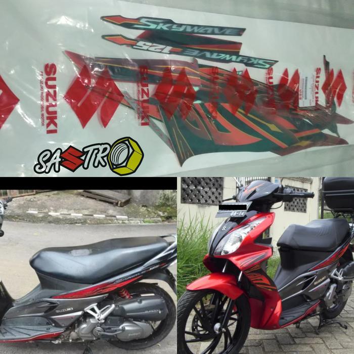 Stiker list sticker full body suzuki skywave hitam merah 2009 2010 ori OSEAN