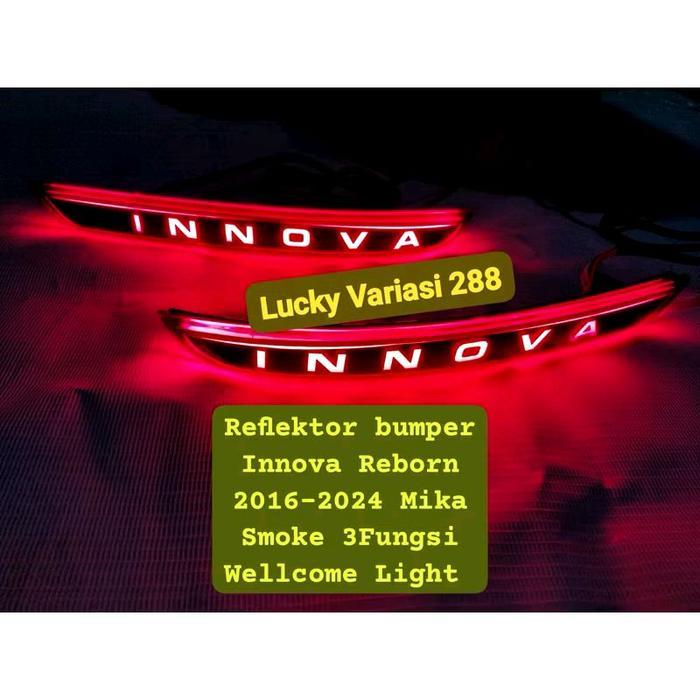 Lampu Reflector Bumper belakang lampu mata kucing bumper mobil Toyota Innova Rebon 2016 up 3Fungsi (