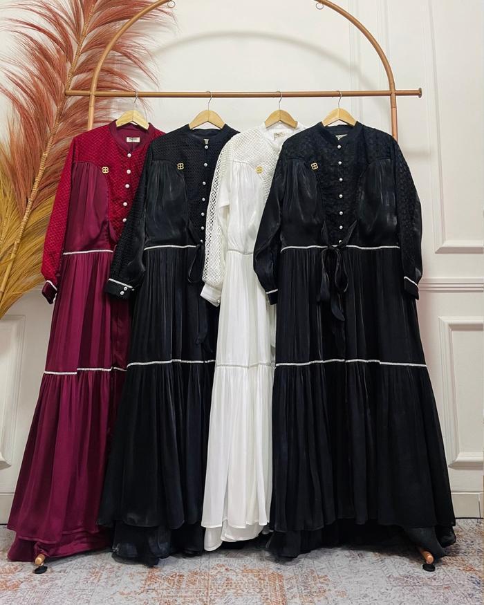 Diskon Clearance Sale - Gamis Kondangan Mewah Miray Series Elegan Rose Organza Dan Brukat Mewah