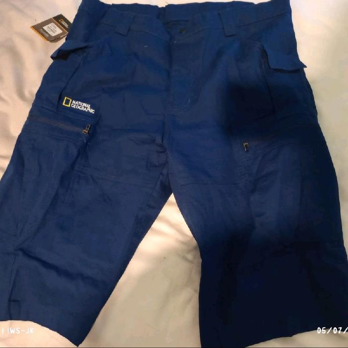 Celana 3/4 cargo NG Natgeo Navy Blue size XXL new baru tag