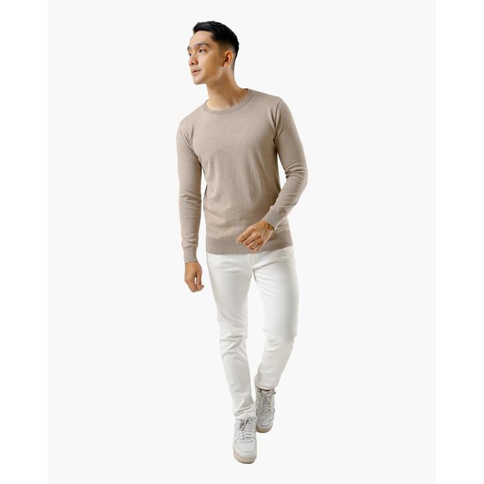 Gomuda Sweater Rajut Pria Crewneck Knitwear Lengan Panjang Choco