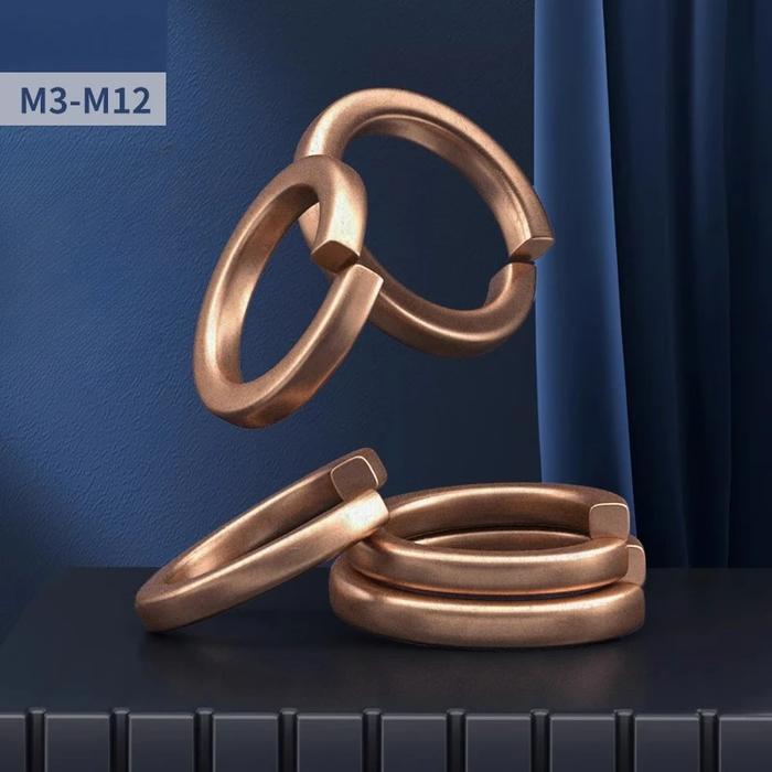 Copper Spring Elastic Washer M3 M4 M5 M6 M8 M10 M12 Flat Spring Split Lock Gasket
