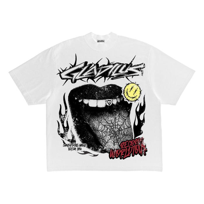 Gladilus Kaos Oversized Tshirt Smiley Pria dan Wanita