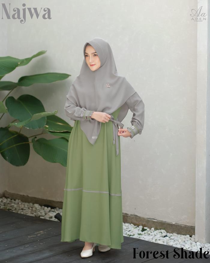 Terbaru Gamis Set AA Aden Najwa Gamis Set Hijab Premium