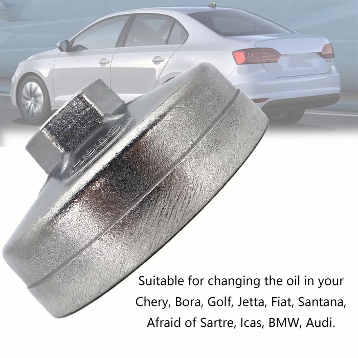 1 Car Oil Filter Wrench Aluminum Alloy 74mm x 14 Flute Silver Removal