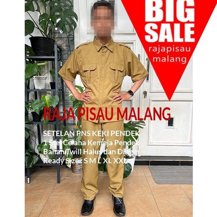 Raja Pisau Malang BARU Baju Keki SERAGAM PNS PRIA KEKI LENGAN PENDEK NON STANDART JUMBO KECIL DLLN P