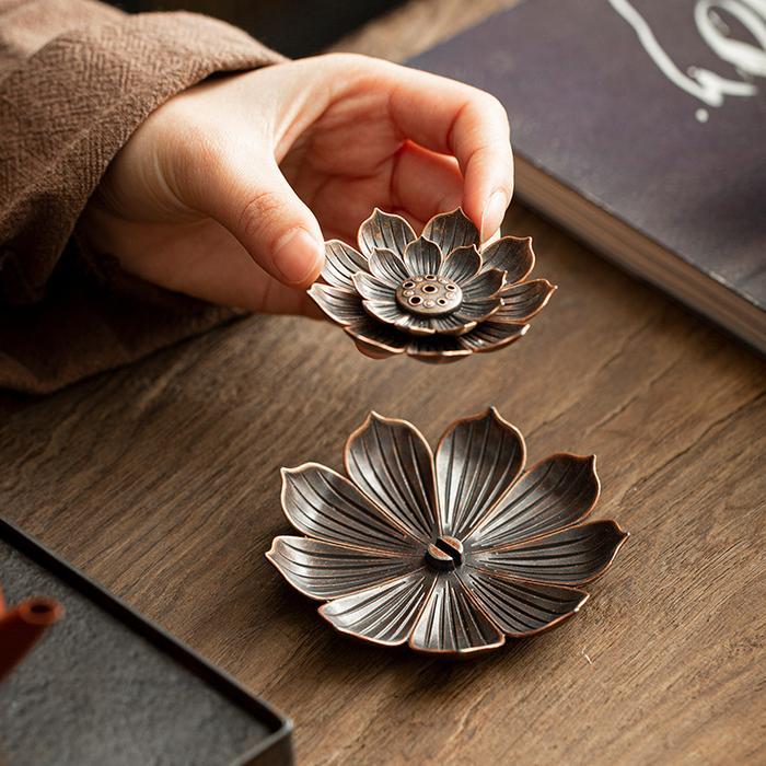 Tempat Bakar Hio Lingkar Dupa Lotus Stick Incense Holder