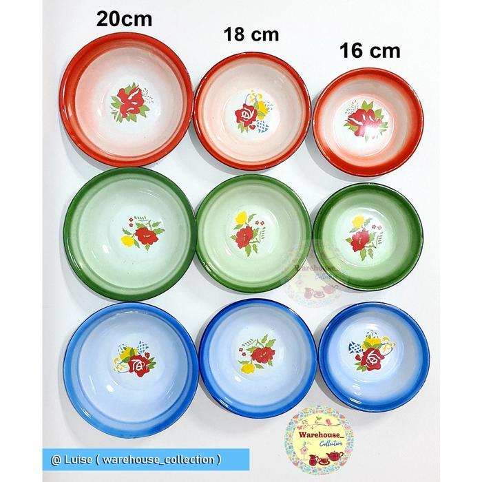 KOBOKAN/MANGKOK ENAMEL / MANGKOK SENG KEMBANG 16CM , 18CM , 20CM RRT // W.EN-