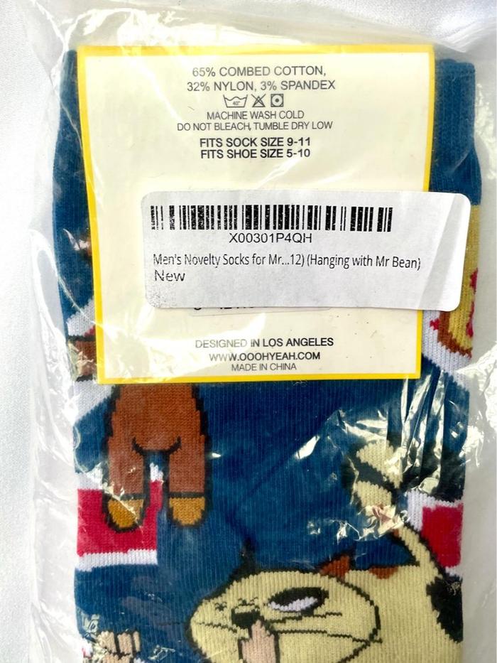 Mr. Bean - Men Cotton Socks Novelty Cool Socks - Hanging with Mr. Bean