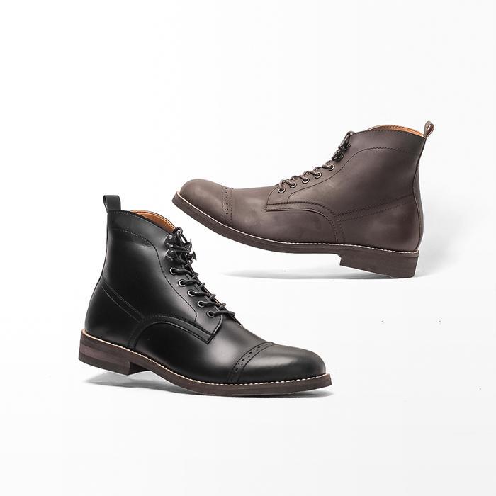 Sanada Hades Boots Black dan Dark Brown - Brygan Craftmanship Sepatu Boot Kerja Pantofel Pria high s