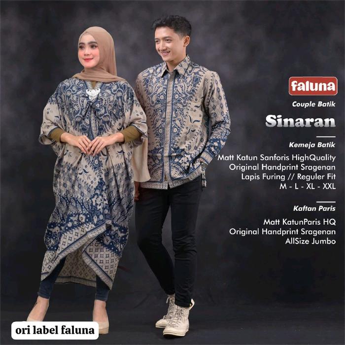 couple batik wulan tari kemeja sunforis HQ batik sragenan lapis furing size m, l xl kaftan paris bah