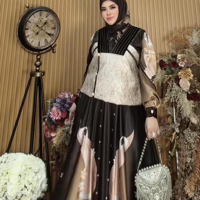 Reasy Gamis set Rompi dan Scraft BY UCL SYARI