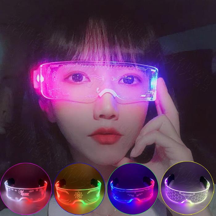 Luminous Glasses Cyberpunk Future Style Seven Colors Dazzling Light Science Fiction Fashion Led Tech
