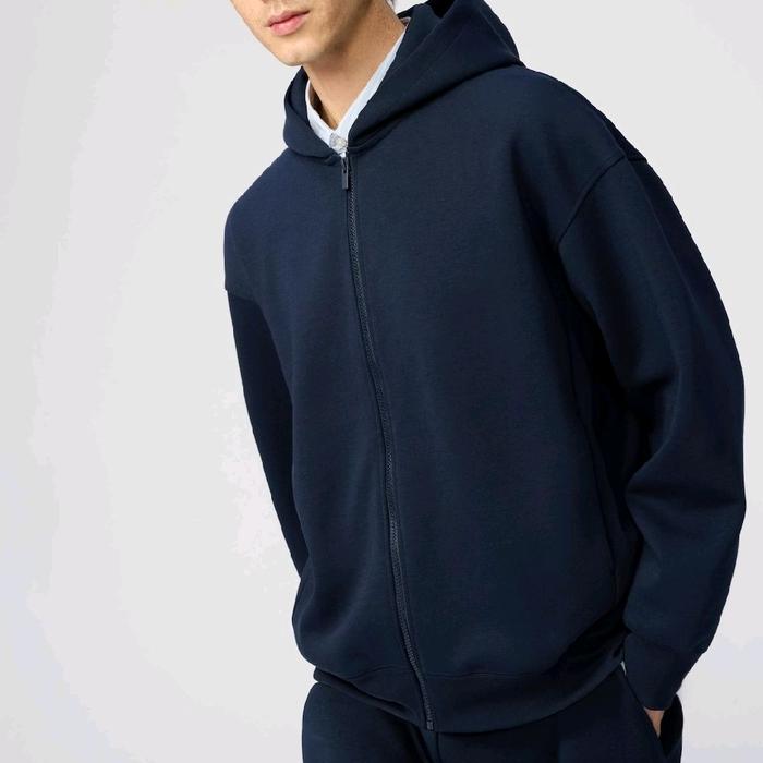 UNIQLO Jaket Hoodie Sweat Ritsleting Oversize Pria Unisex Original Jastip