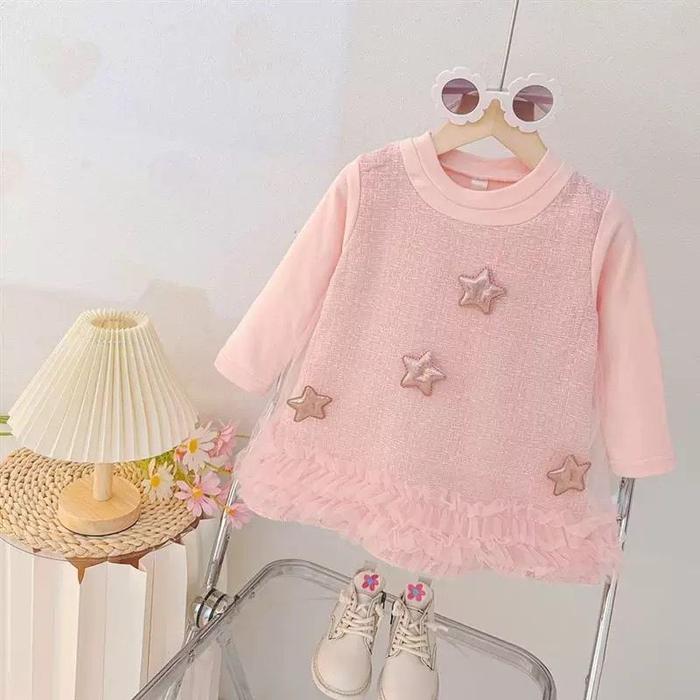 Dress Premium Anak Perempuan Usia 1-4 Tahun | Pakaian Import Terbaru Anak Cewek Model Baju Lengan Pa