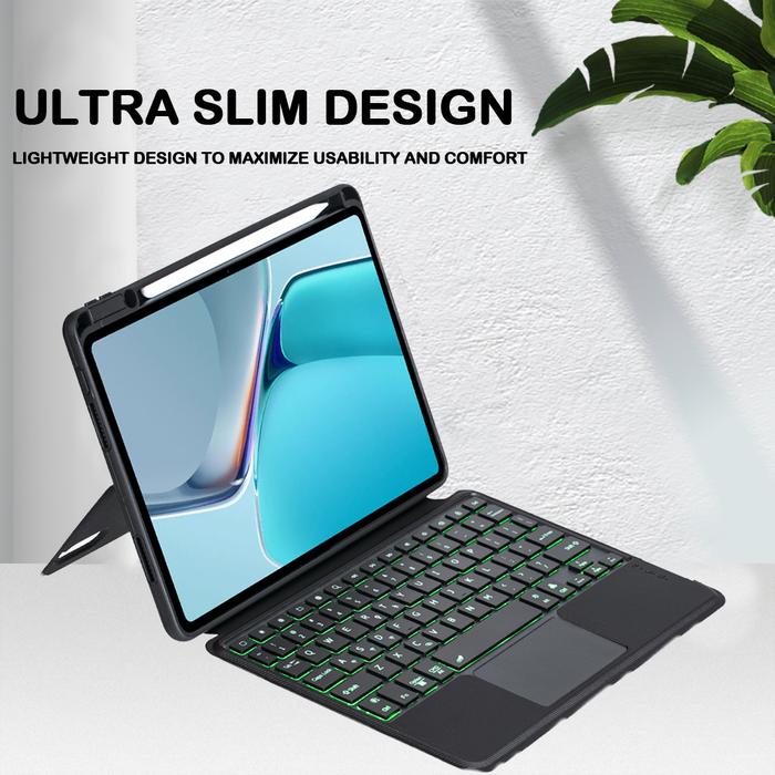 Detachable Wireless Bluetooth Touch Backlight Keyboard Case For Apple