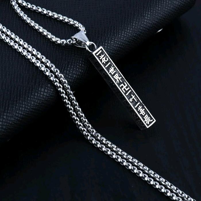 Kalung Tibet Buddhism Desain Tabung Motif Huruf Mandarin Hadiah