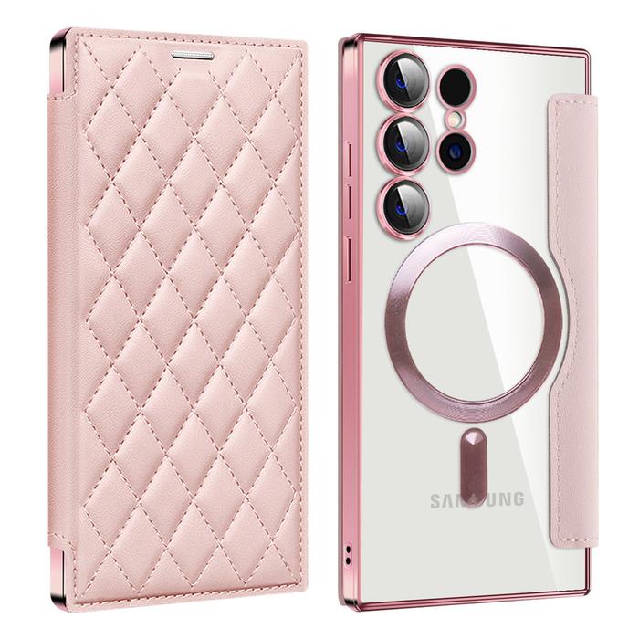 S26Ultra Casing Luxurious Electroplated Magnetic Flip Leather Case for Galaxy Samsung S26 S25 S24 S2