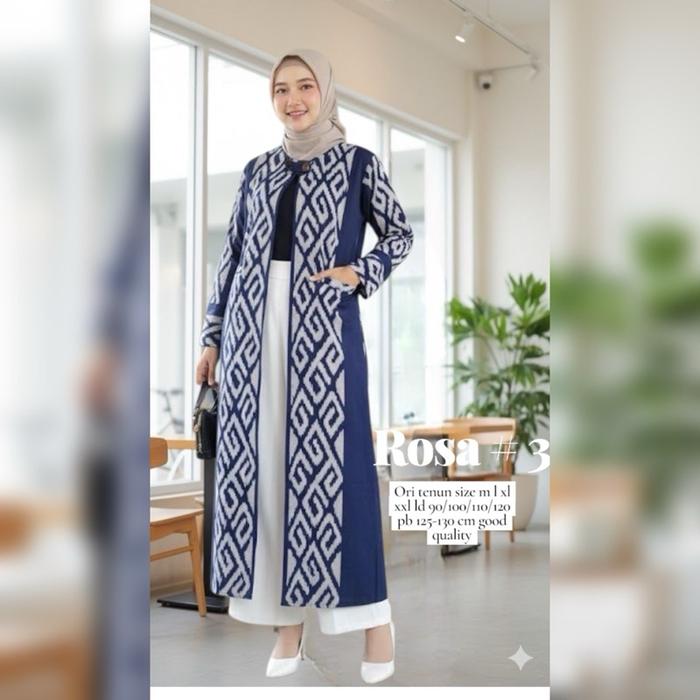 Atasan Wanita Outerwear Cardigan Long Outer tenun Kardigan Wanita Baju kerja Baju Batik atasan tenun