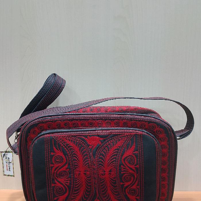 tas slempang tali panjang modern  motif aceh