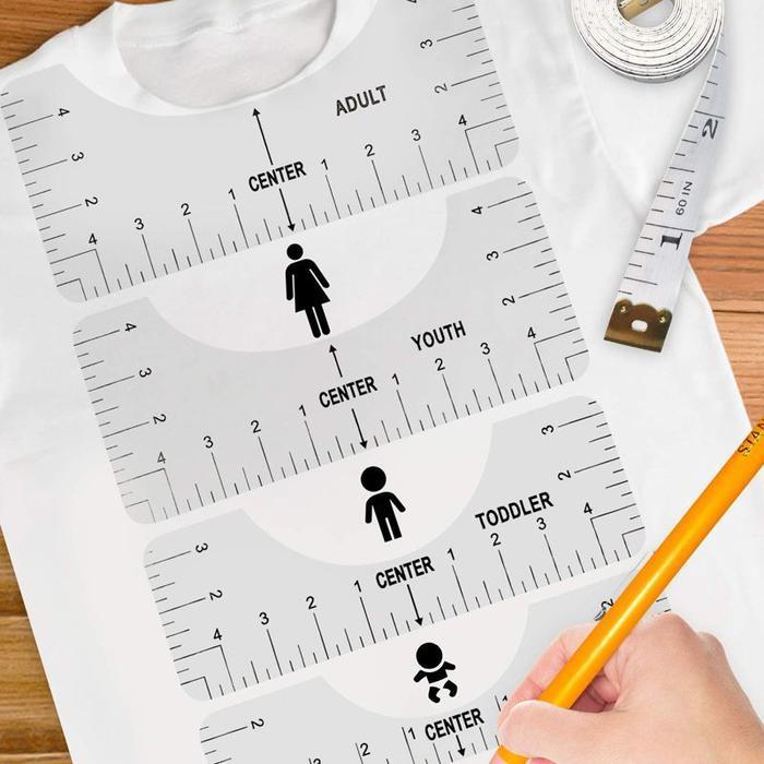 Isi 4 Penggaris Ziegel Penguasa Panduan T-Shirt Ruler Untuk Sablon