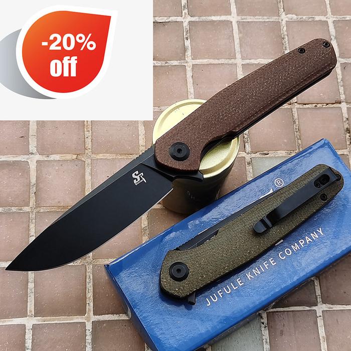 Sitivien New ST102 D2 Steel Micarta / G10 Bearing Flipper Folding