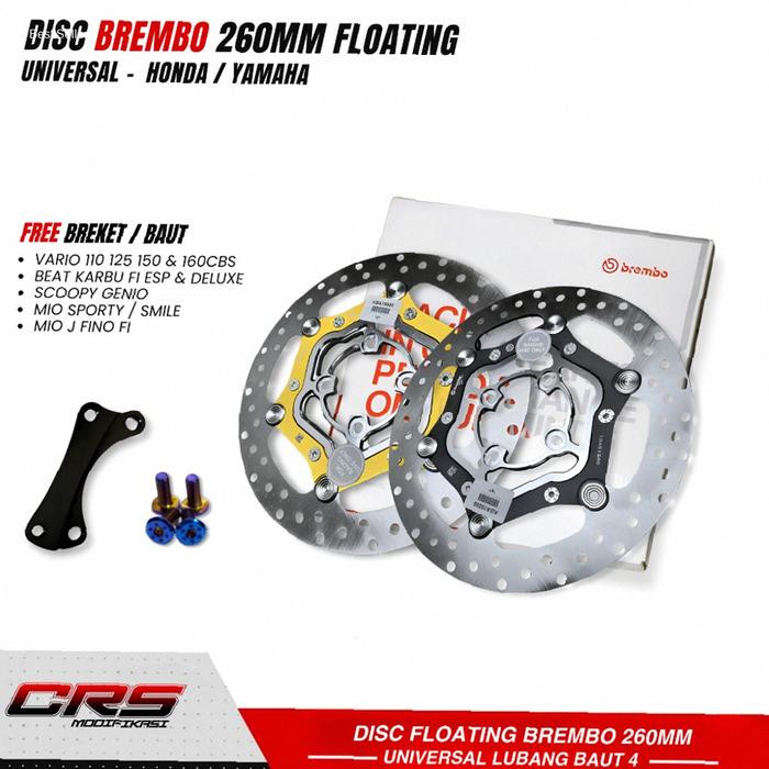 Piringan cakram brembo floating cnc disc 260mm brembo mio vario beat scoopy - disc brembo vietnam | 
