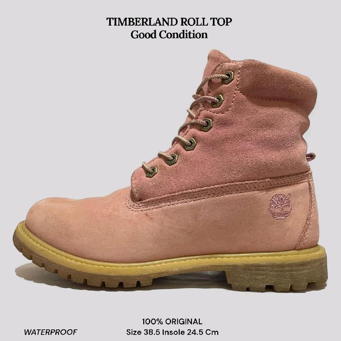 Sepatu Boots Waterproof Wanita Timberland Roll Top Original Second Size 38.5