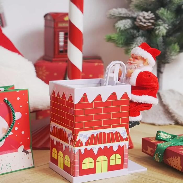 Climbing Chimney Santa Claus Electric Toy Music Christmas Gift Novelty Funny Toys For Children New Y