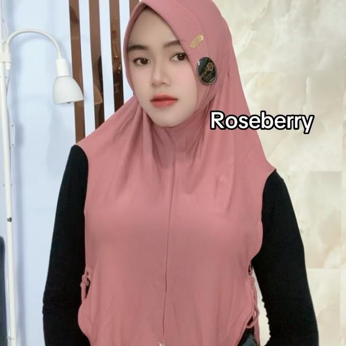 0523 Jilbab jogging nutup dada al faezya sporty oval tali jersey super/hijab sport ori af alfaezya b