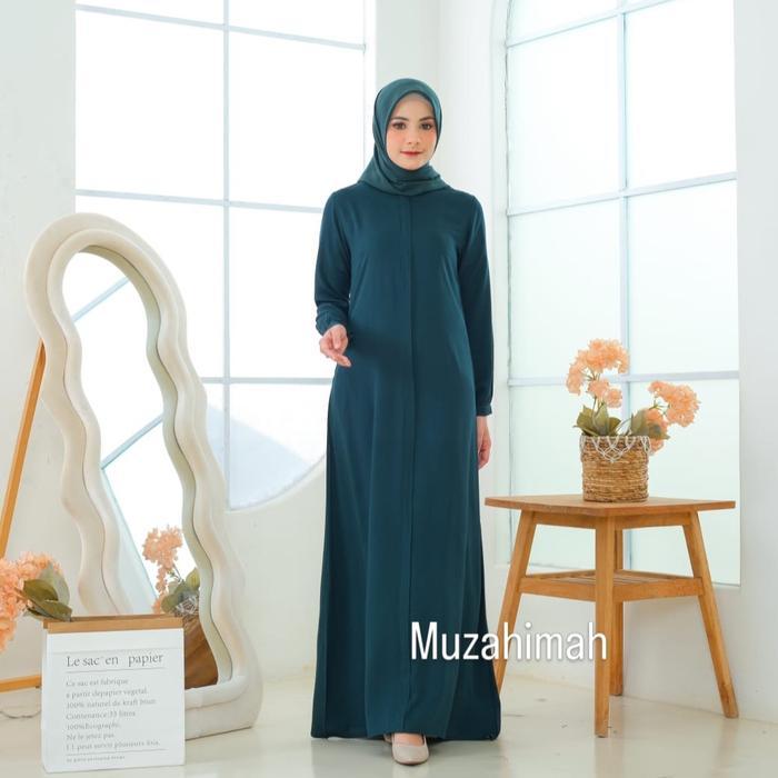 PROMO!! Abaya Baju Gamis Busana Muslimah Modren Hijau Botol Wanita - Dress Syari STOK TERBATAS!!