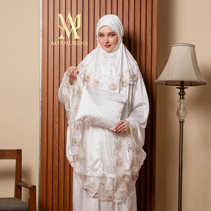 Mukena dewasa silky uragiri 2in1 renda tule twotone premium