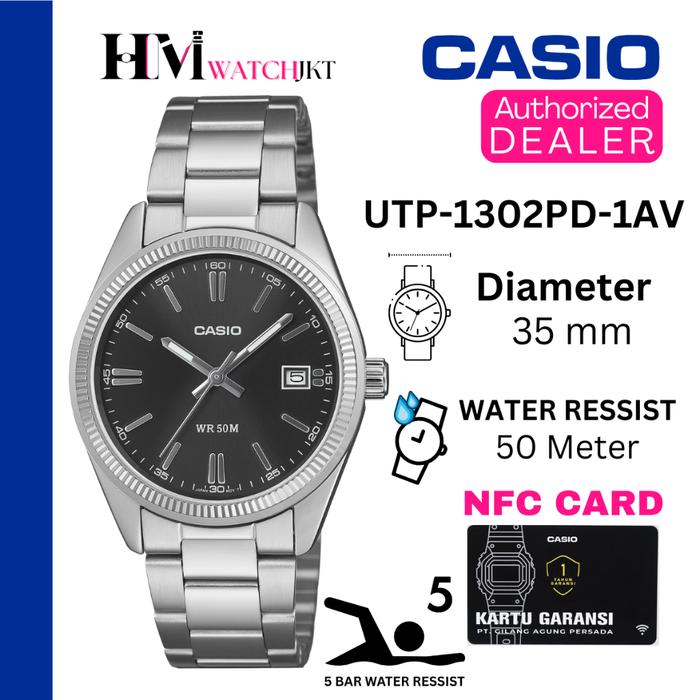 CASIO UTP-1302PD-1AVDF Jam Tangan Unisex Original Analog Antiair UTP-1302PD-1AV UTP-1302