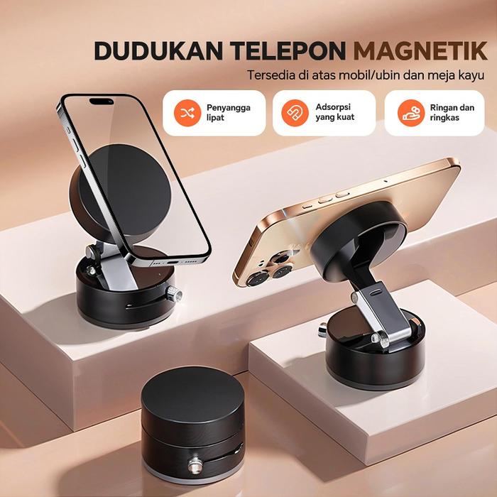 Dudukan HP Magnetik Vakum 2025  Penyangga HP Serbaguna Kuat Tanpa Bekas  Bisa Dilipat & Diputar  Tem