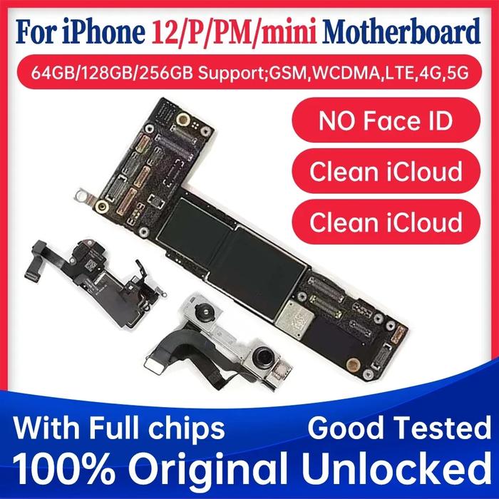 Mainboard iCloud bersih untuk iPhone, 12Mini 12Pro max dengan sistem