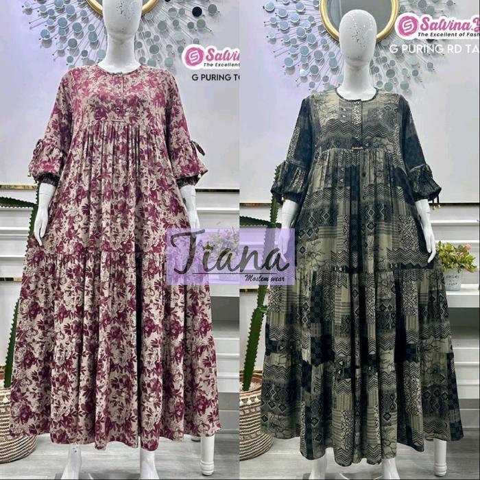Promo salvina gamis viscose jaguar susun tangan balon ||•||•o COD