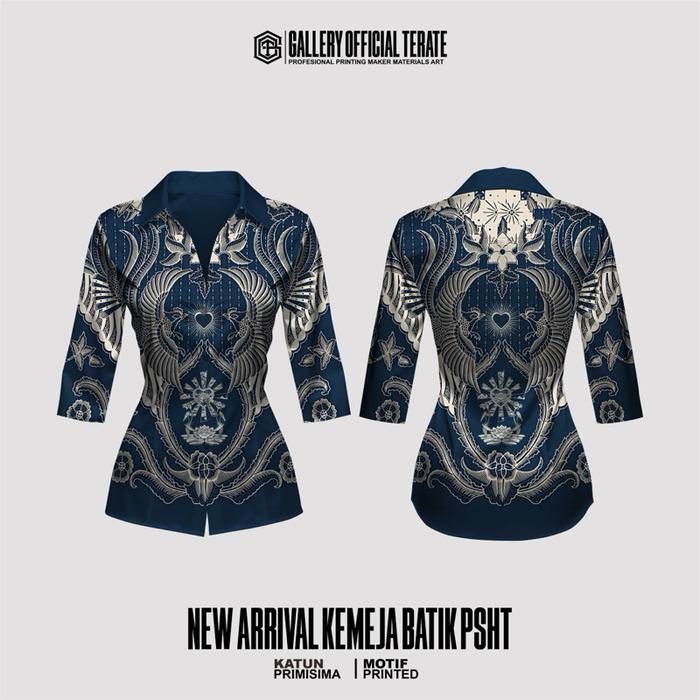 Kemeja Batik PSHT Wanita Katun Primisima Motif Printed Atasan Baru