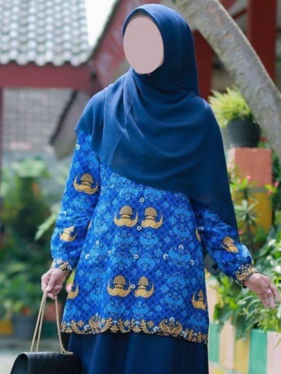 Seragam Dinas Batik Korpri PNS Wanita Gamis Setelan Atasan Tunik Rok Seragam Dinas Gamis Korpri ASN 