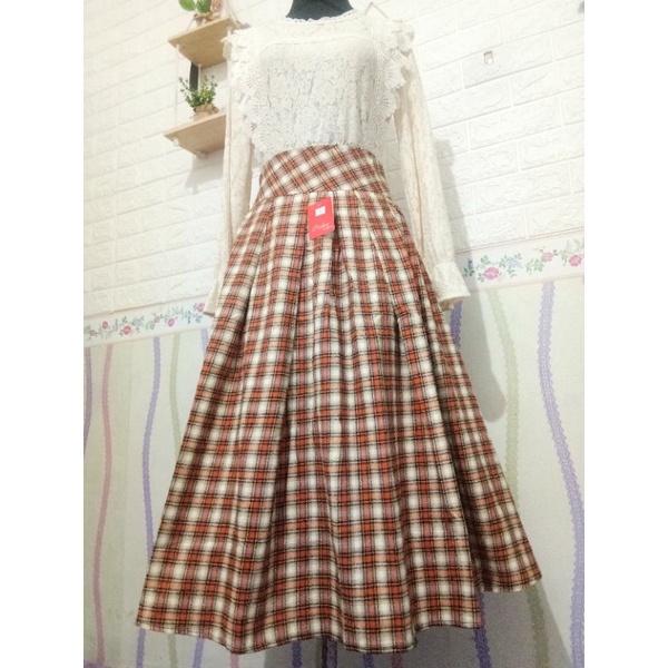 Rok Midi Flanel/Midi Skirt Zenana Premium