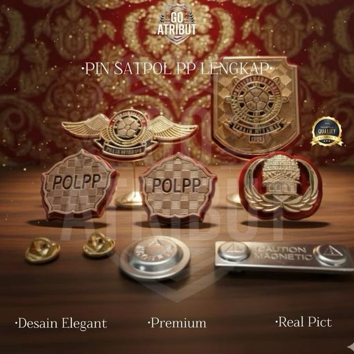 ATRIBUT PIN SATPOL PP LENGKAP/PIN POL PP/PIN KORPRI/MONOGRAM POL PP/KEWENANGAN POL PP
